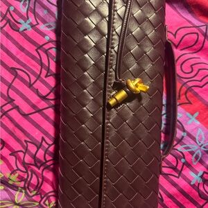 Brown Woven Leather Bag